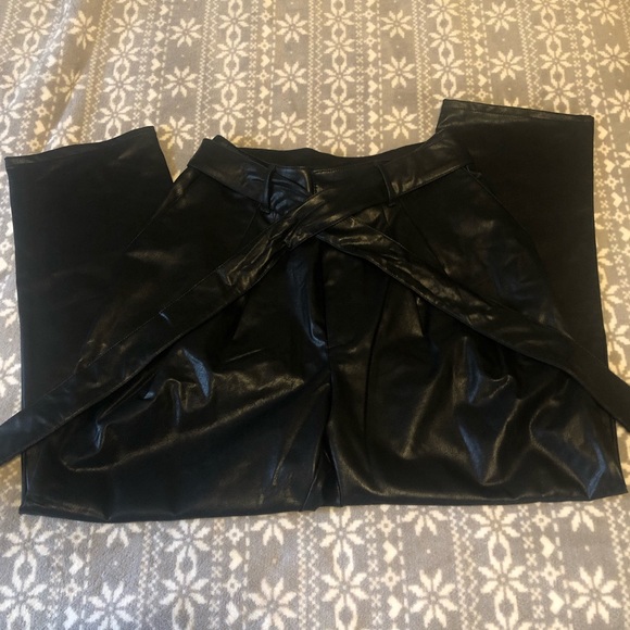 Express Black Faux Leather Pants - Picture 6 of 7